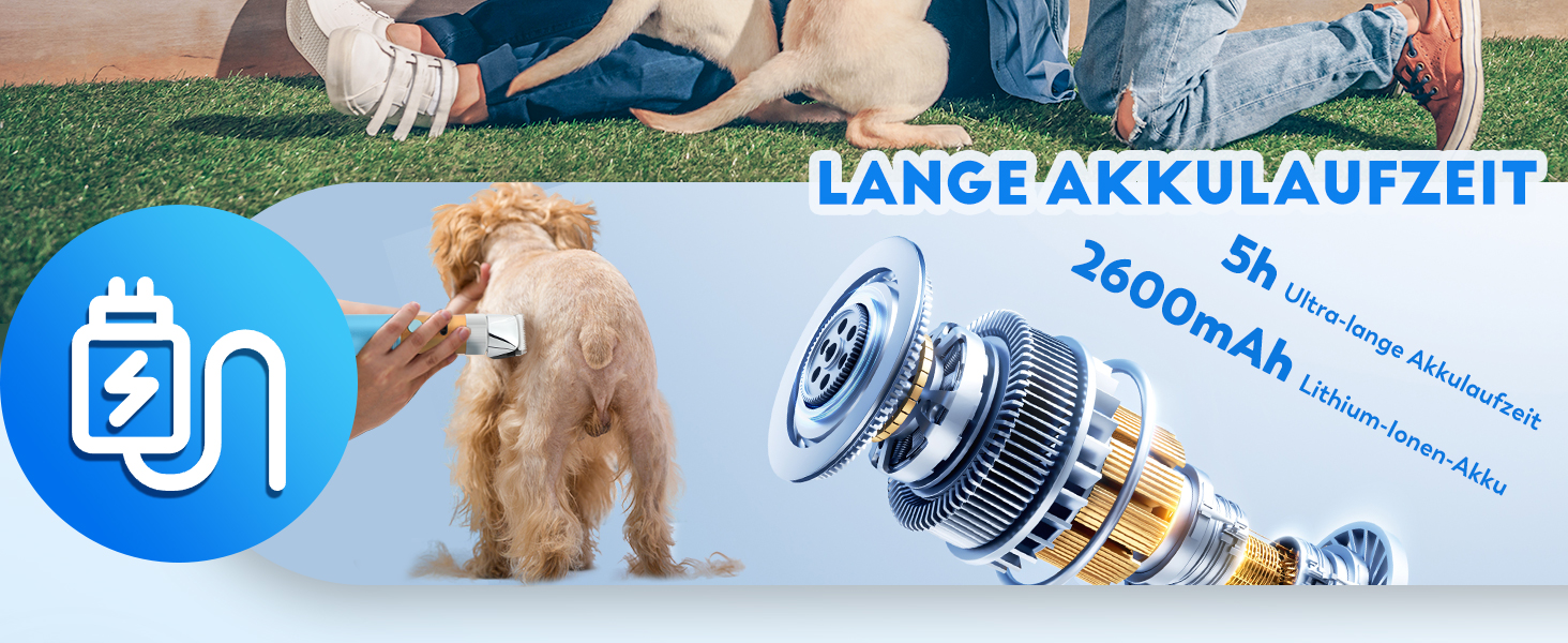 Електрична машинка для стрижки собак CGOLDENWALL 400W – професійна, акумуляторна, з набором насадок 3мм+6мм, 5 годин роботи, тиха (<50db), запобігає заплутування шерсті