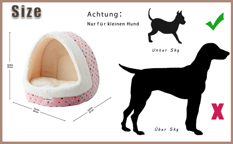 Ліжко для собаки Tofern Dog Cave з точковим візерунком, який можна прати