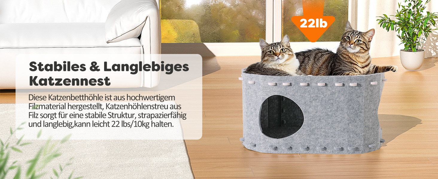 Кігтеточка-будиночок для котів Solview з фетру, сіра, 58x33x30 см