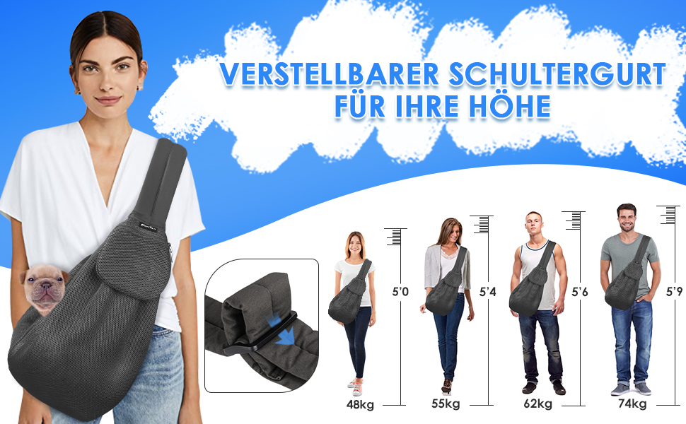 Сумка-переноска для собак SlowTon, сіра, L (4,5-7,2 кг) з регульованим плечовим ременем та передньою кишенею