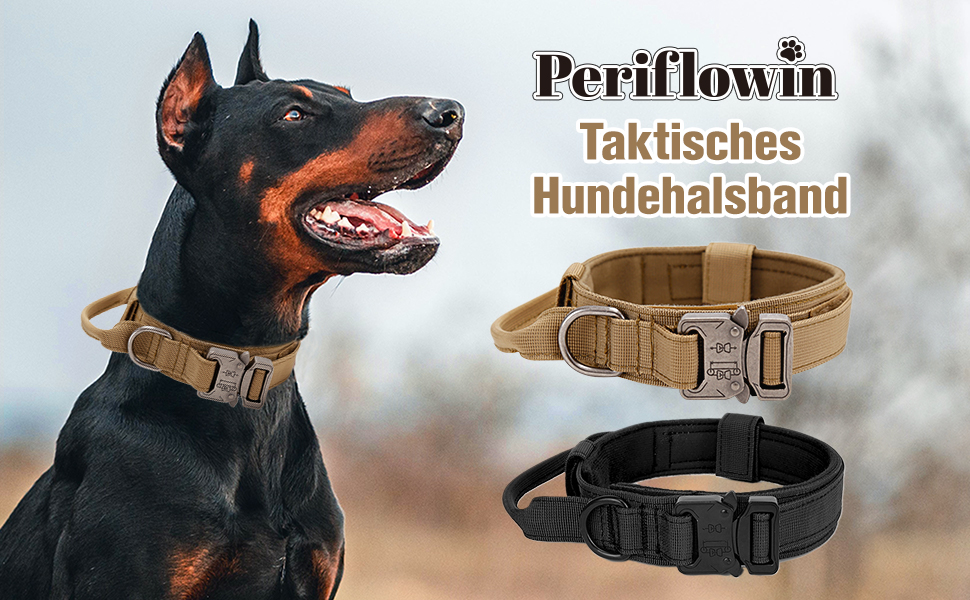 Тактичне обплетене нашийник для собак з контролем та ручкою, Military Soft, для великих собак (Чорний, M)