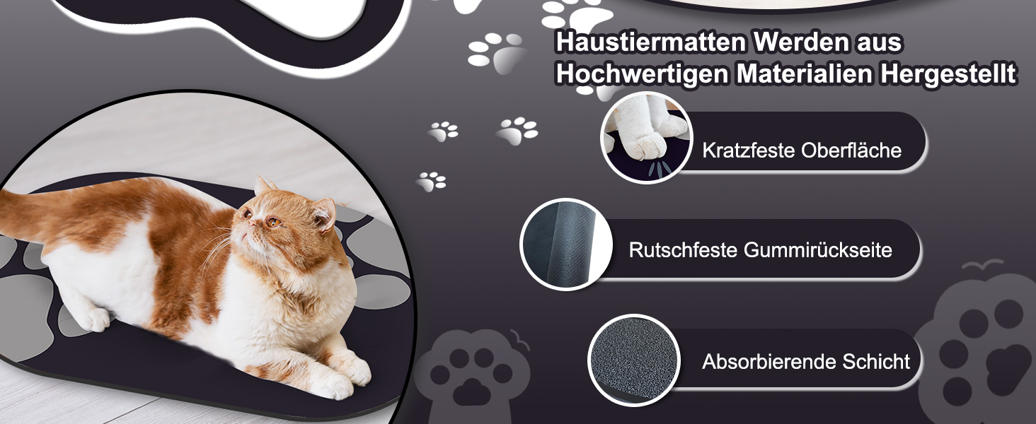 Підкладка під миску для собак та котів METEOROCK, 71x43 см, чорна, швидковисихаюча, для кількох тварин