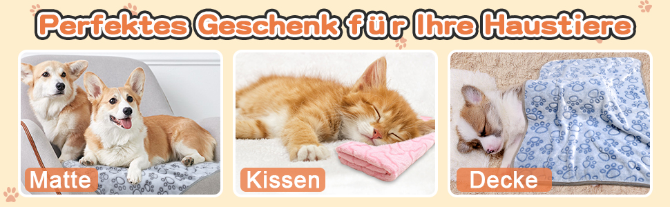 М'яка ковдра для собак та котів, 200x150 см (3 шт. в наборі): сірий, блакитний, рожевий