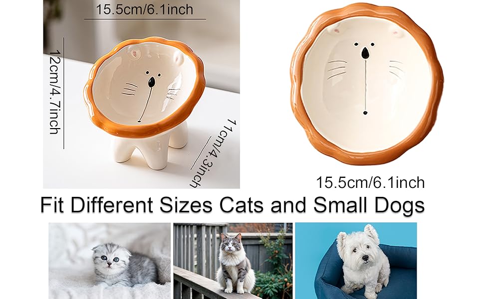 Підвищений годівниця для котів Busnos, керамічний, синій, 14x13x11 см, нахил 15°