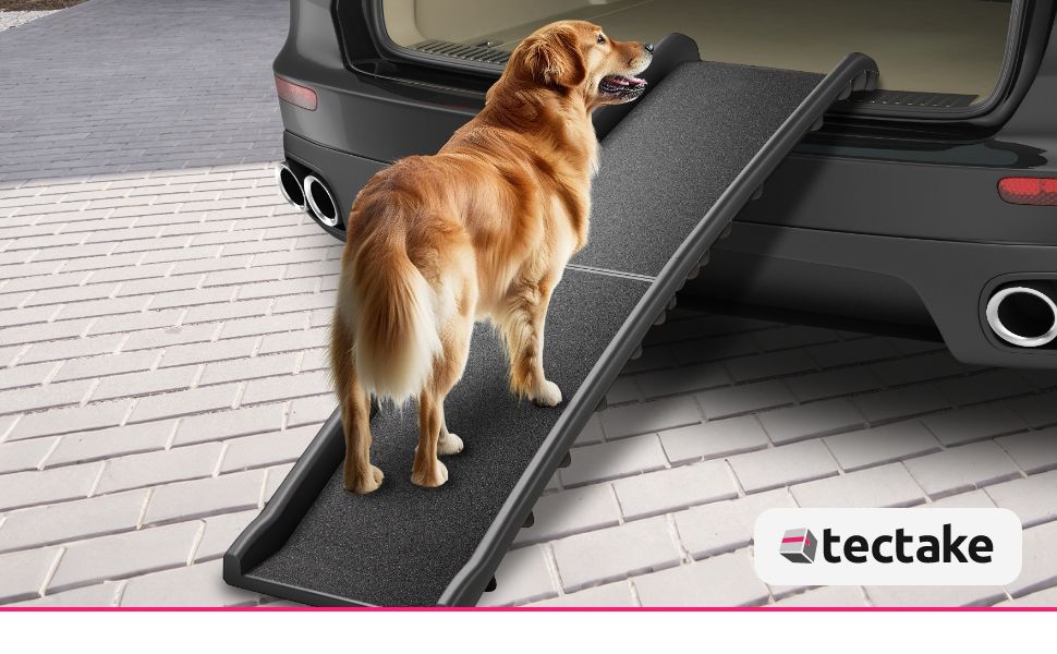 Рампа для собак tectake®: складана, протиковзна, до 90 кг, захист багажника авто, для підйому на ліжко, диван, сходи
