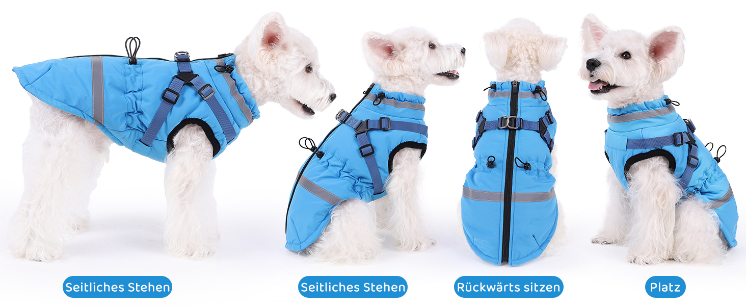 Водонепроникна зимова куртка для собак та котів Poseca, червона