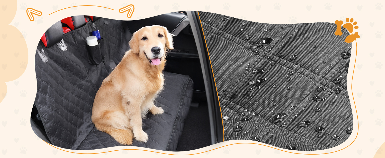 Автомобільна підстилка для собак Maxetodo на заднє сидіння: водовідштовхувальна, з кишенями, захист від подряпин для всіх авто, SUV, вантажівок