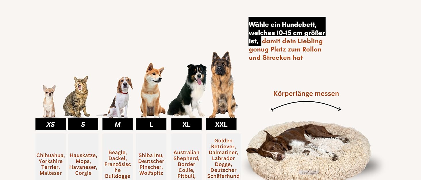 Кругле ліжко для собак та котів Pfoten&nasen® Wolke 7, бежеве, XS (55 см) – м'яке, знімний чохол, для маленьких тварин