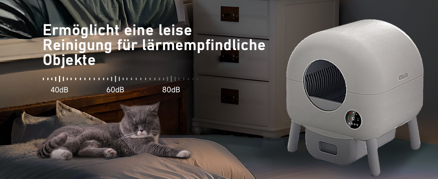 Автоматичний лоток для котів з самоочищенням, 100л, з керуванням через додаток, захист від защемлення, знімний контейнер для сміття, для кількох котів