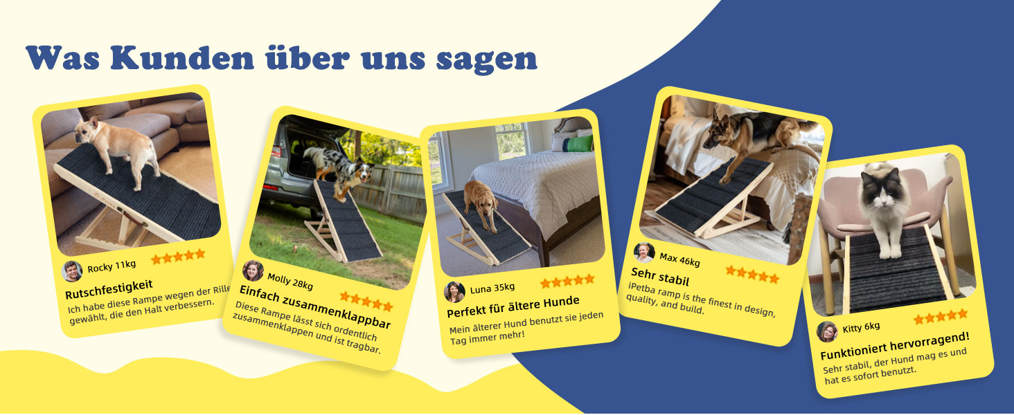 Рампа для собак та котів Hunderampe - складана, регульована, до 90 кг, 30-60 см