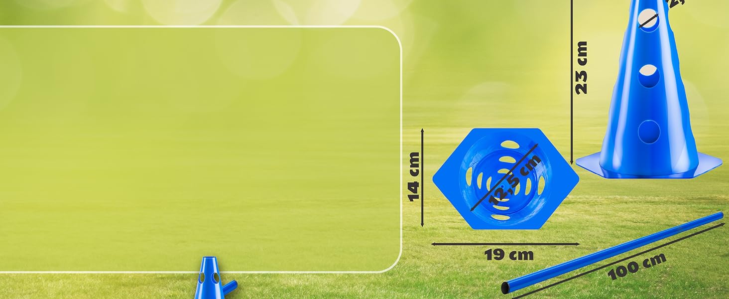 Набір перешкод для собак All Pets United®; Агілити-обладнання для собак та коней; Набір з перешкод, стержнів та конусів для тварин та футбольного тренування; Стійкий до погодних умов та стабільний (4 комплекти)