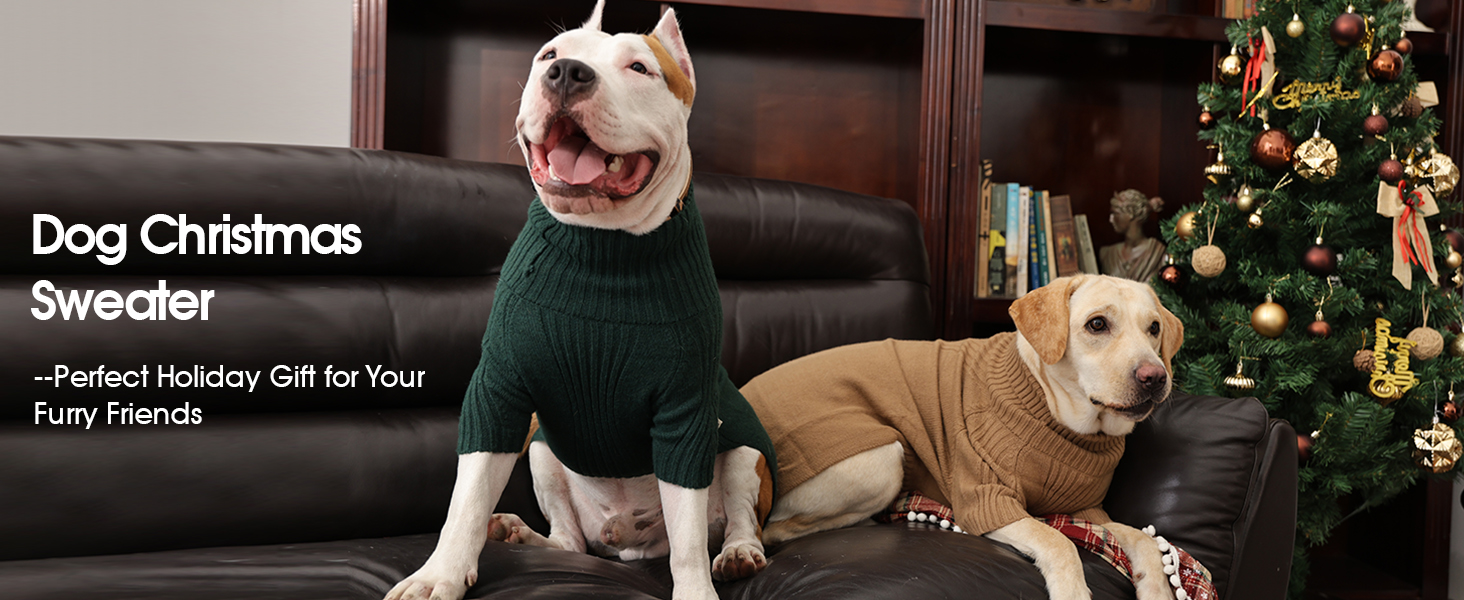 Зелений теплий зимовий пуловер для собак IECOii, великий розмір (XX-Large), для чихуахуа, бульдога, лабрадора