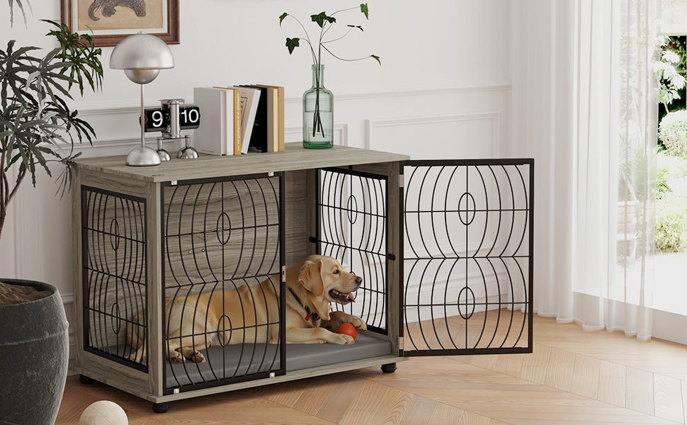 Клітка для собак PawHut - Будинок для великих собак, 100x60x73.5 см, сірий колір