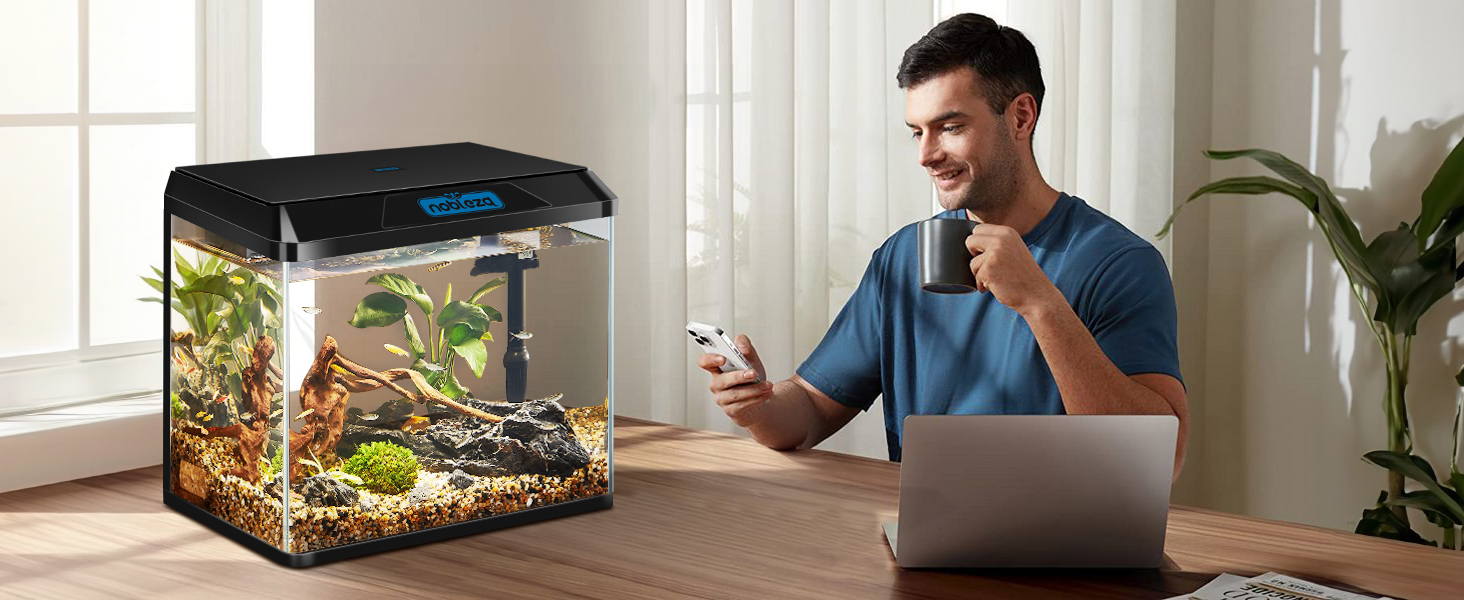 Акваріум Nobleza Mini Комплект, 54л з LED-підсвіткою та фільтром, білий