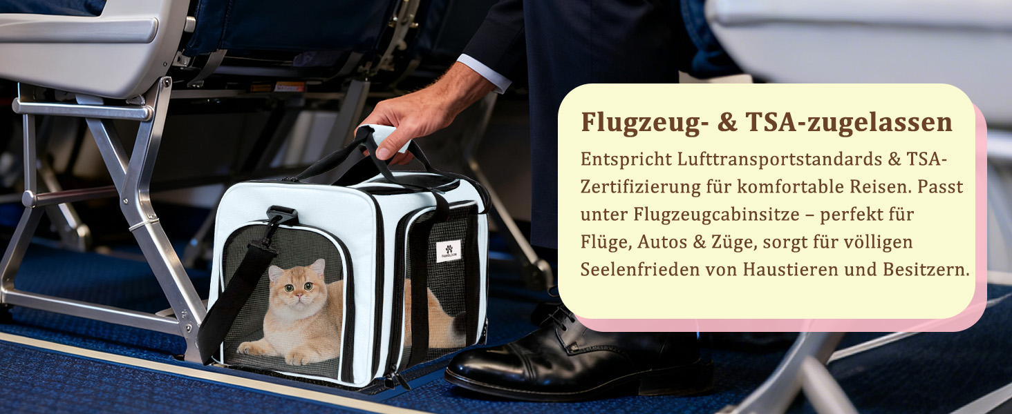 Транспортна сумка для котів та маленьких собак – складана, добре провітрювана переноска. Сумка для тварин з водонепроникною підкладкою для безпечного транспортування до ветеринара, у подорожах та в авто (Блакитна)