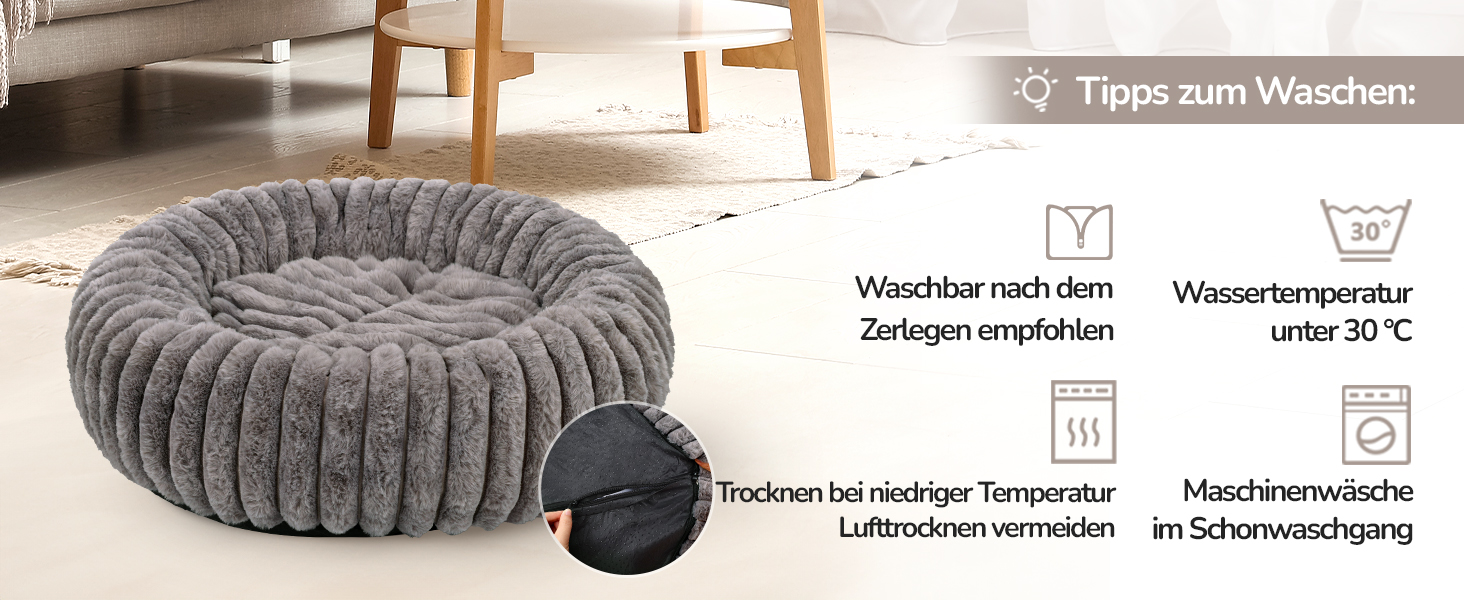 Килимок для кота, Круглий лежак для тварин, Лежанка для собак, М'який, Миючий, з антиковзким дном (Сірий, 50 x 50 см)