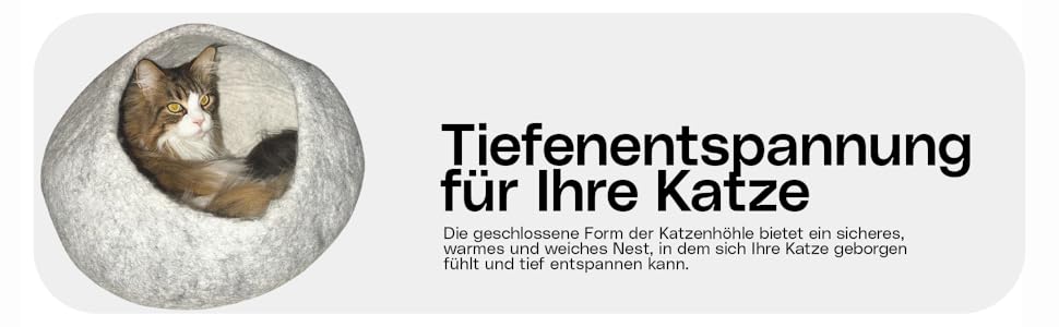 Преміум котяча лежанка Fellefant з вовни, ручна робота – м'який фетровий будиночок для котів, 100% натуральна вовна