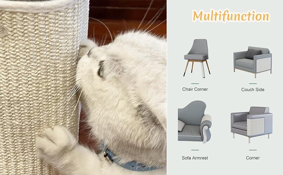 Килимок для кішок GIBZ Sisal, 8050см, білий