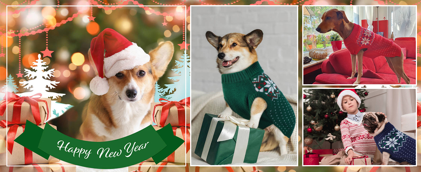 Пуловер для собак та котів Kuoser: теплий зимовий пуловер з візерунком сніжинок для маленьких та середніх порід, блакитний колір