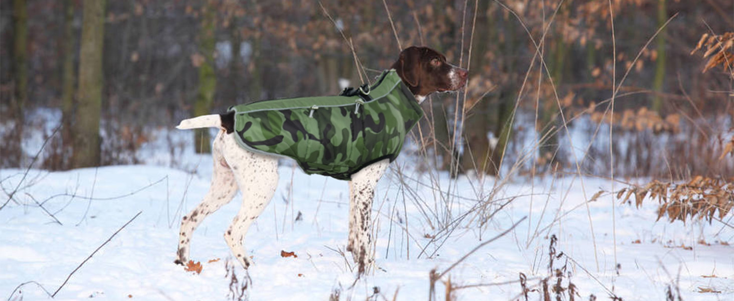 Водонепроникний зимовий одяг для собак, теплий куртка для собак з отвором для шлейки, для малих, середніх та великих собак, військовий камуфляж, з світловідбиваючими смугами, блискавка, XL