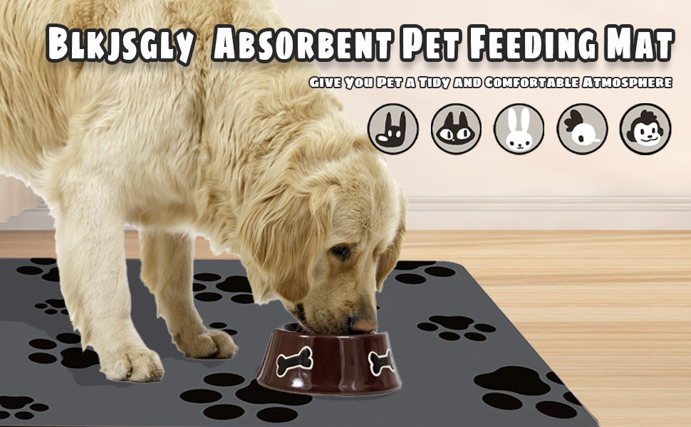 Килимок для годування собак, вбираючий, швидковисихаючий, водовідштовхувальний, 45x75 см (Темно-сірий)