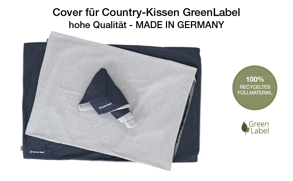 М'яке ліжко для собак великих порід Doctor Bark GreenLabel, XL, зелене/короїдний синій, легко миється