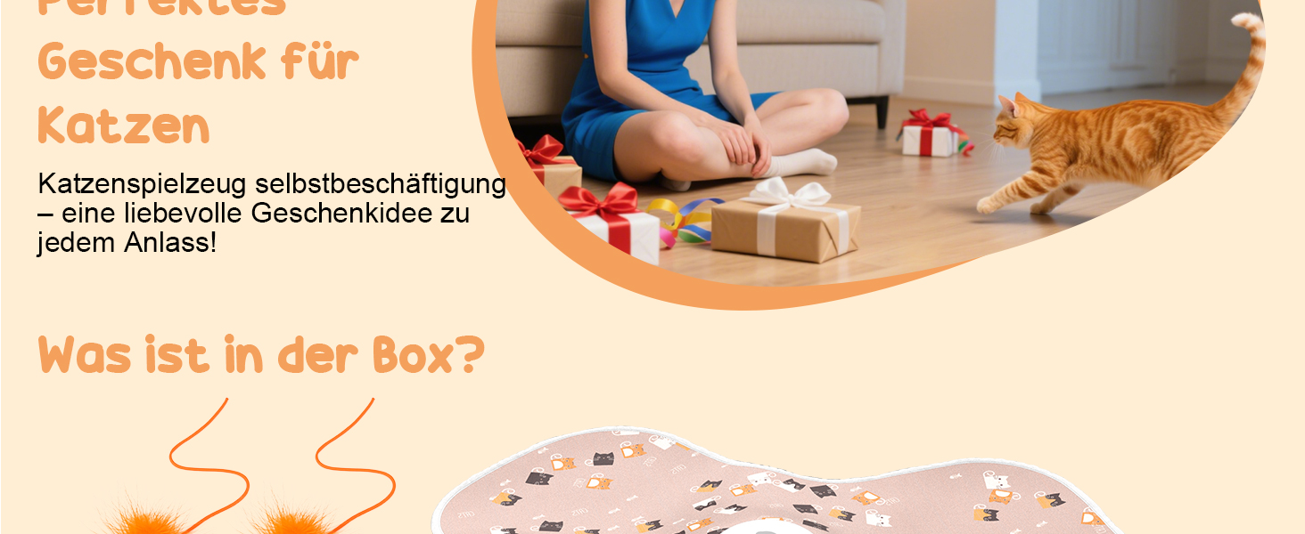 Інтерактивна іграшка для котів FLERDMAU з 3 режимами, з пір'ям та мишкою, електрична, для кількох котів, рожева