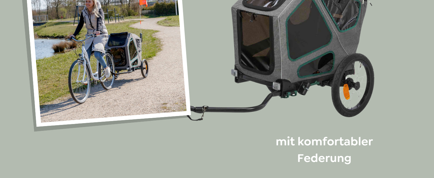 Причіп для собак Trixie на велосипеді, 16.1 x 21.3 x 24.4 дюймів, до 25 кг – підвісна конструкція, великі двері