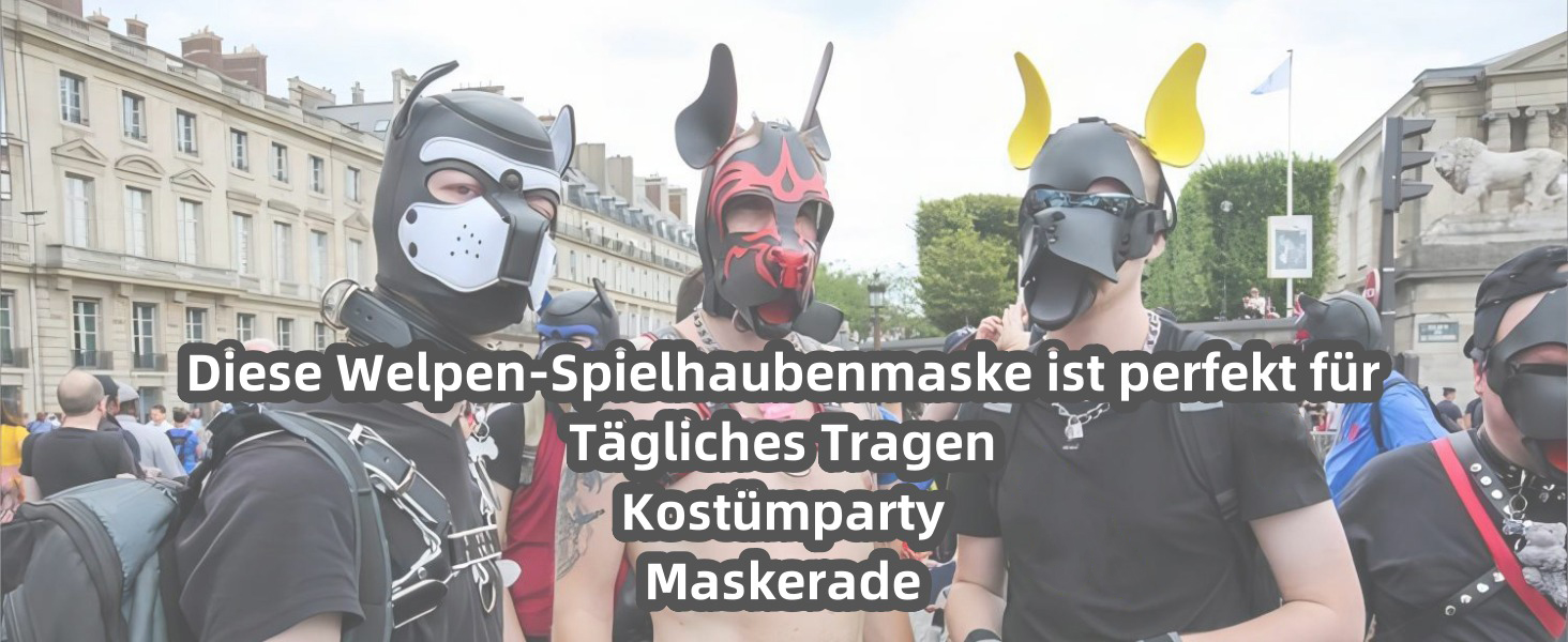 Маска для собак, м'яка, з вухами, Petpay, для святкування Halloween та вечірок (XL, чорна)