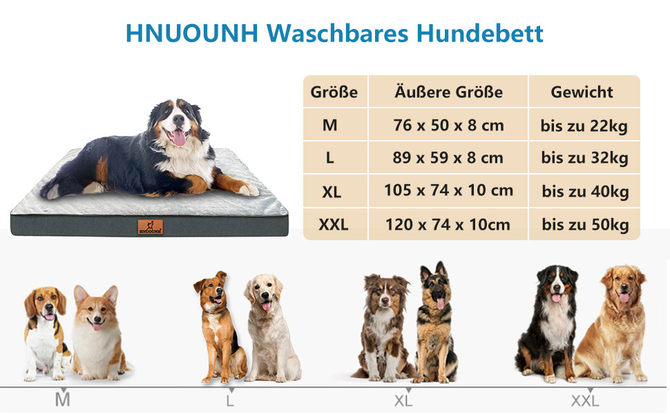 Ортопедичне ліжко для собак великих порід, м'яке, дихаюче, знімний чохол, антиковзаюче дно, сіре, 76x50x8 см