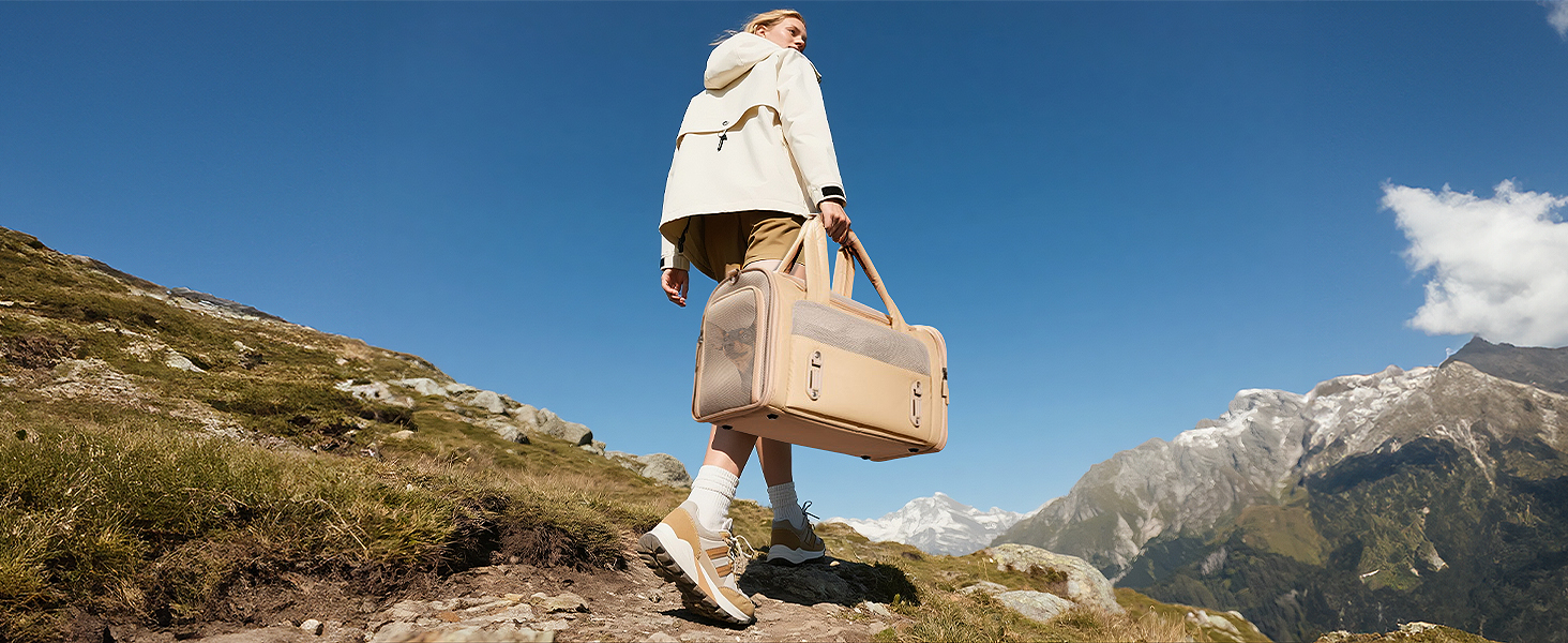 Транспортна переноска для кота/собаки 4 Pet, чорна, з сіткою та захистом, для подорожей літаком та авто