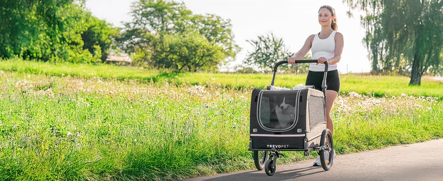 Легкий велосипедний візок для собак 2-в-1 – для собак вагою до 30 кг, складаний, з кулером, прапорцем безпеки та м'яким килимком, сумісний з електровелосипедами