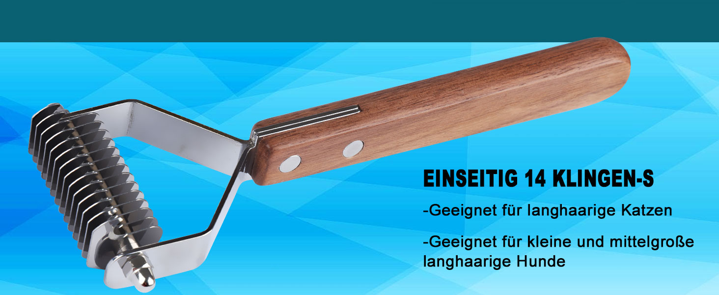 Тріммер для шерсті Coat King - щітка для собак та котів, 14 лез, 184x62 мм