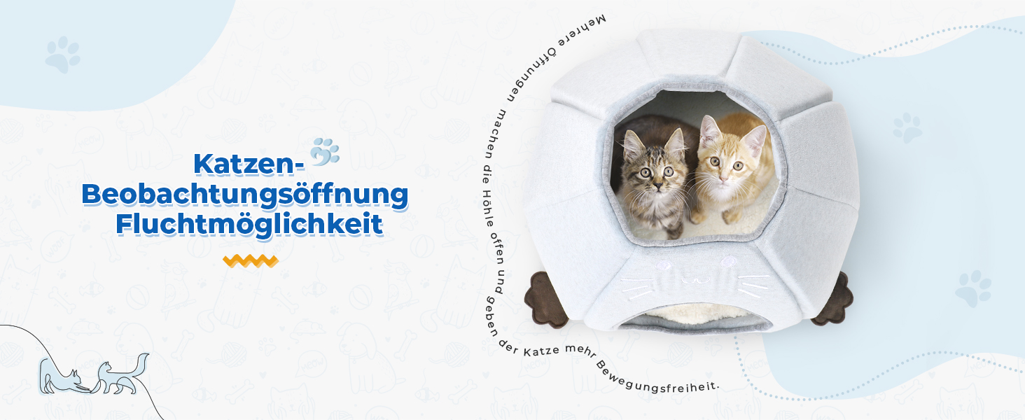 Кігтеточка-будиночок для котів, блакитна, розмір M, 40x40x35 см. Зручне ліжко з Sherpa подушкою, ідеально для дому.