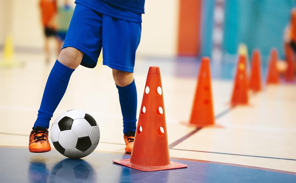 Набір для координації Bramble 18 шт. з сумкою - конуси та штанги для футболу, спорту, тренувань (діти, дорослі, собаки)