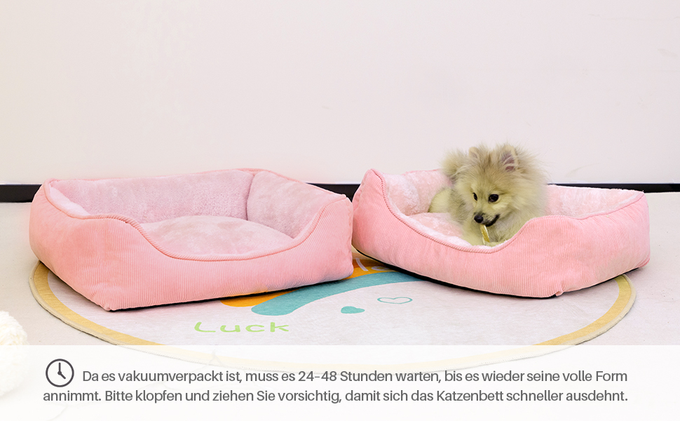 М'яке ліжко для котів та собак, рожеве, 55 x 45 x 15 см