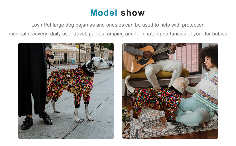 Піжама для собак LovinPet з повним покриттям, чорна окантовка, серветкова техніка, захист від УФ-променів, післяопераційний період, X-Large (упаковка 1)