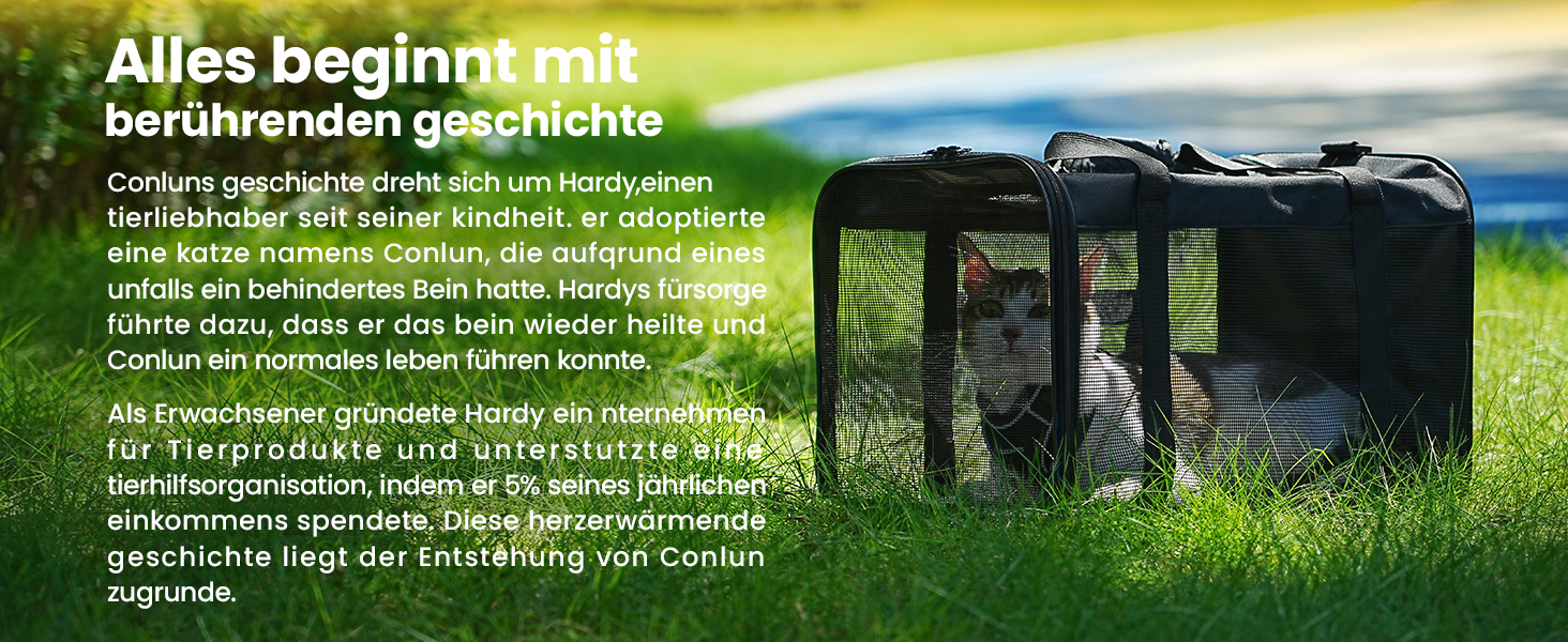 Транспортна переноска для кота Conlun, м'яка переноска з сіткою з 4 сторін, підходить для перевезення в літаку, для кошенят та невеликих котів до 6 кг, чорна, 43x28x28 см