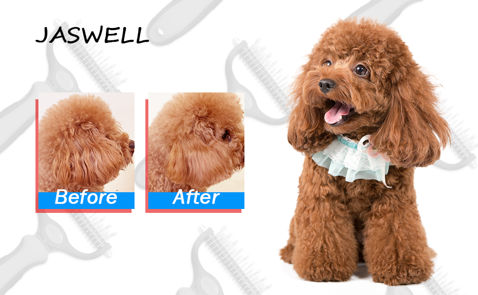 Щітка для вичісування підшерстка собак та котів з середньою та довгою шерстю - проти ковтунів та підшерстка (Блакитна)