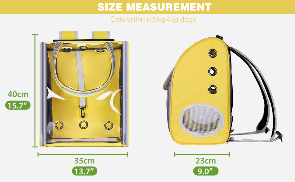 Рюкзак для собак та котів PETCUTE, дихаючий, прозорий, з матрацом, для подорожей, дозволений авіакомпаніями