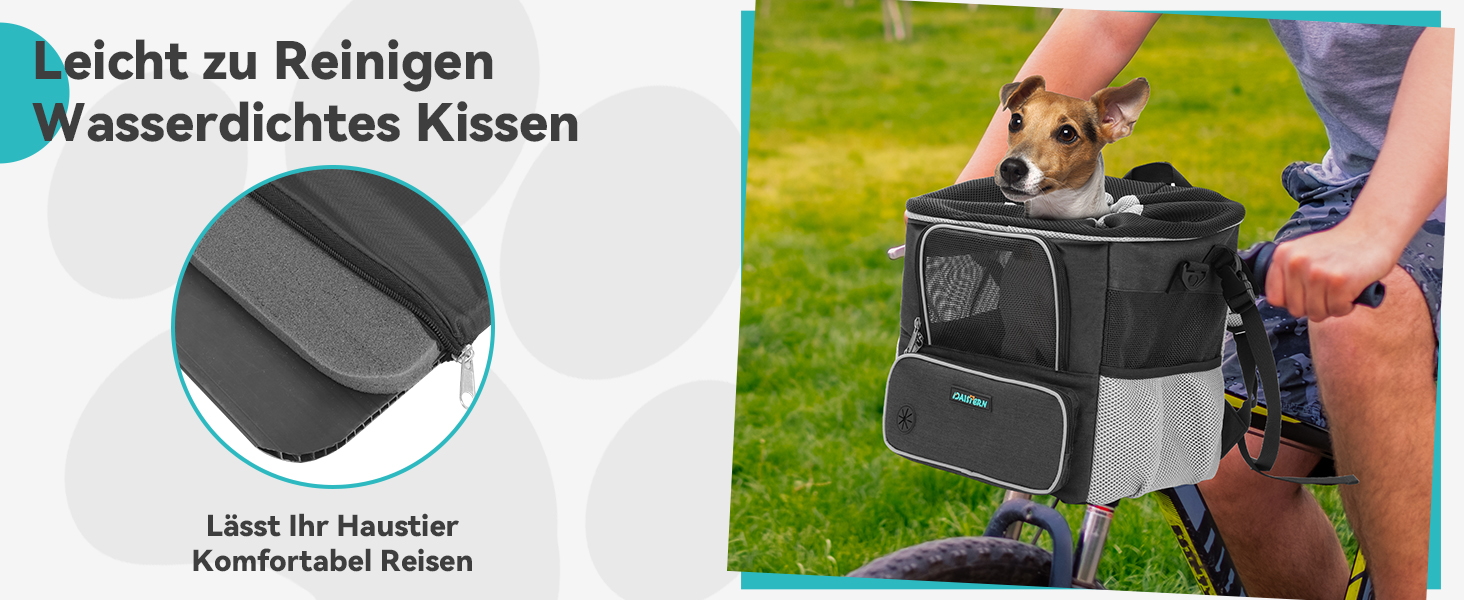 Корзина для собак на велосипед до 3 кг з адаптером для керма Φ53 мм, переноска для собак, рюкзак, автокрісло з сітчастими вікнами, водонепроникне сидіння, підходить для цуценят