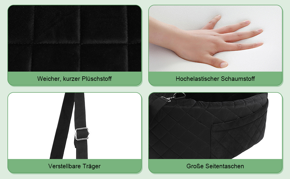 Автомобільний лежак для собак на заднє сидіння, 50x52x28 см, чорний. Лежак для собак у машину з кріпленнями, водовідштовхувальний, для малих та середніх порід