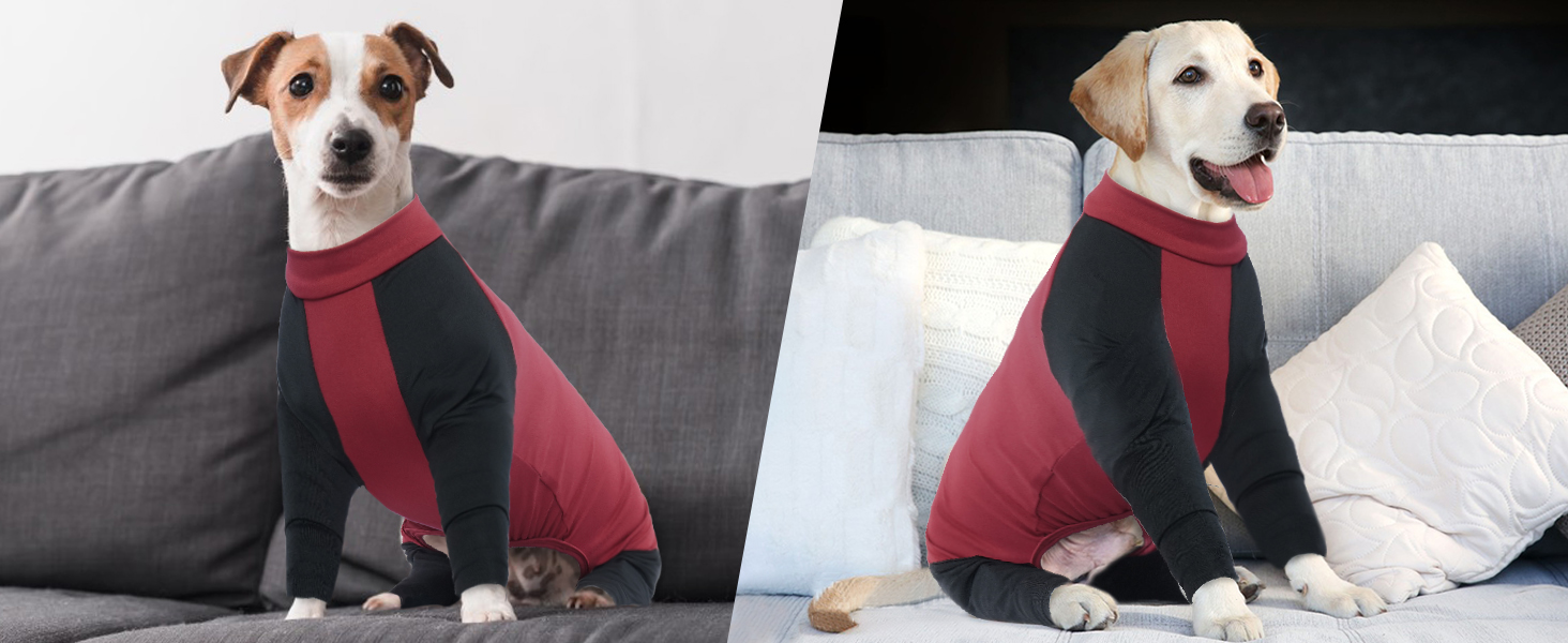 Комбінезон для собак, теплий, вітронепроникний, для маленьких, середніх та великих собак (Червоний, M)