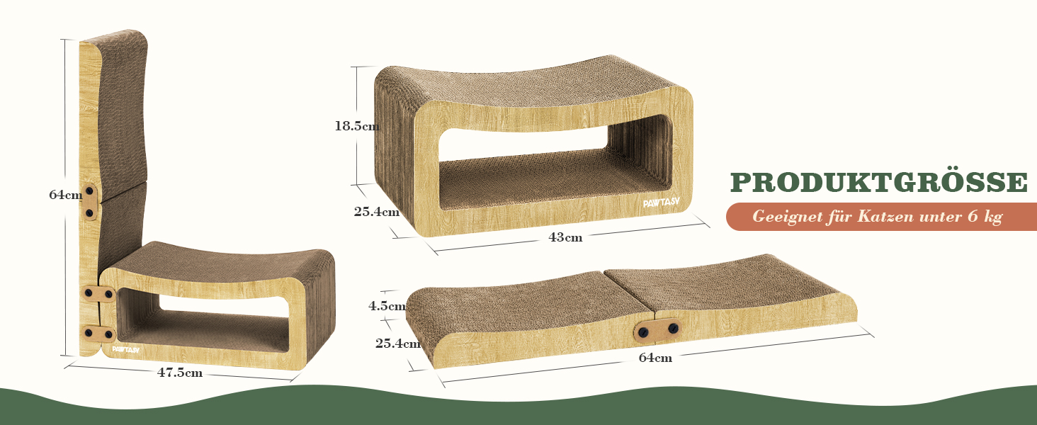 Котячий когтетоп Pawtasy на стіну та кут з іграшкою - когтеточка для котів