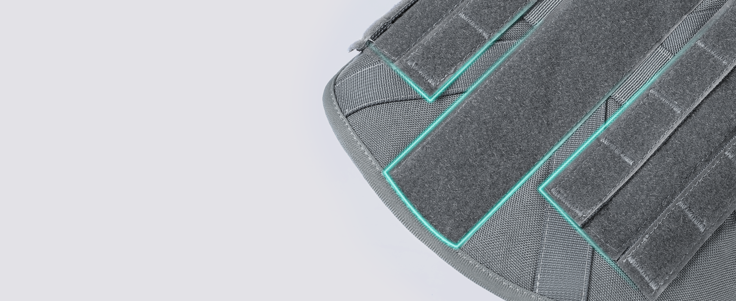 Шлейка для собак Rabbitgoo великих порід, без натягу, тактична з MOLLE, металеві пряжки, дихаюча, військова, регульована, з підкладкою, сіра, L (1 шт.)