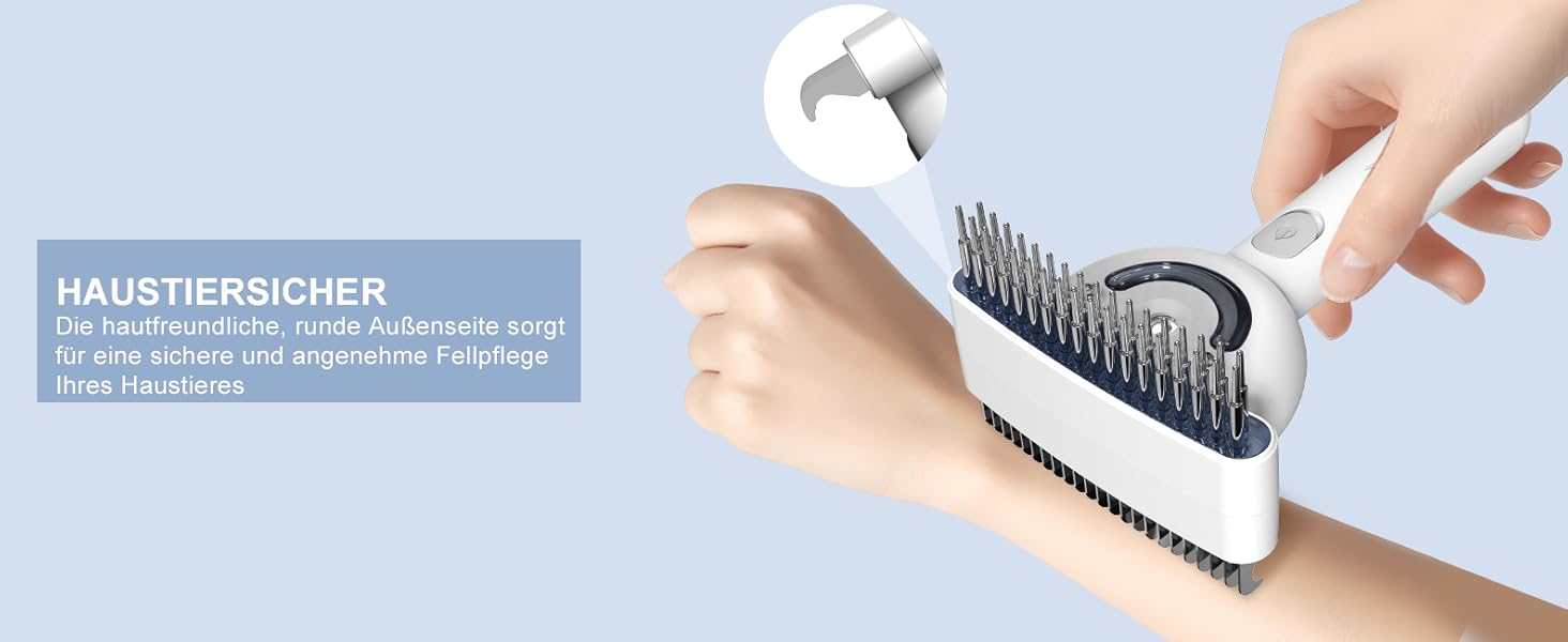 Двостороння щітка для підшерстка та парова щітка для собак та котів з 2 рівнями розпилення, широка розпушувальна щітка для довгошерстих тварин з ковтунами, інструмент для догляду та масажу