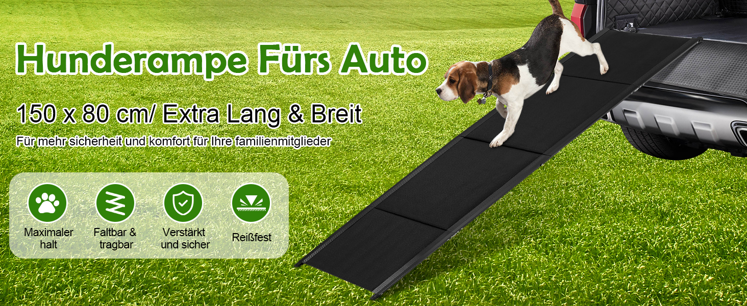 Рампа для собак Hunderampe - до 110 кг, складана, з антиковзким покриттям, для авто, вантажівок та SUV, переносна для собак середніх, великих та літніх