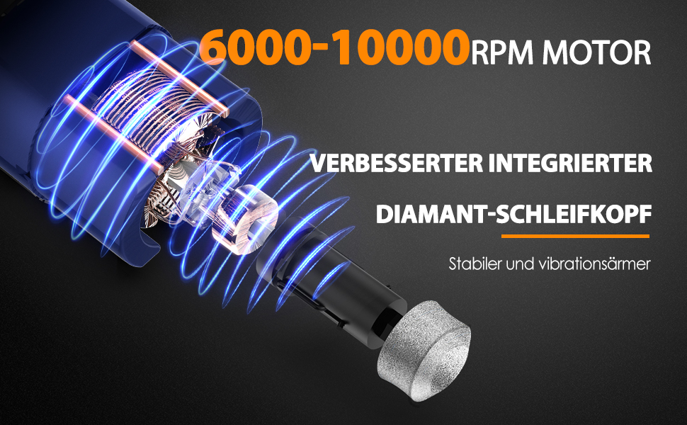 Шліфувальник для собак Profi Krallenschleifer: 3 швидкості, 4 LED-лампи, тихий, акумуляторний, для великих, середніх та маленьких собак (блакитний)