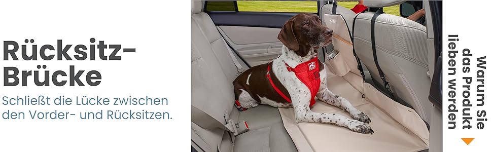 Захист для заднього сидіння авто Kurgo: міцний, водонепроникний, двосторонній, чорний/пісочний