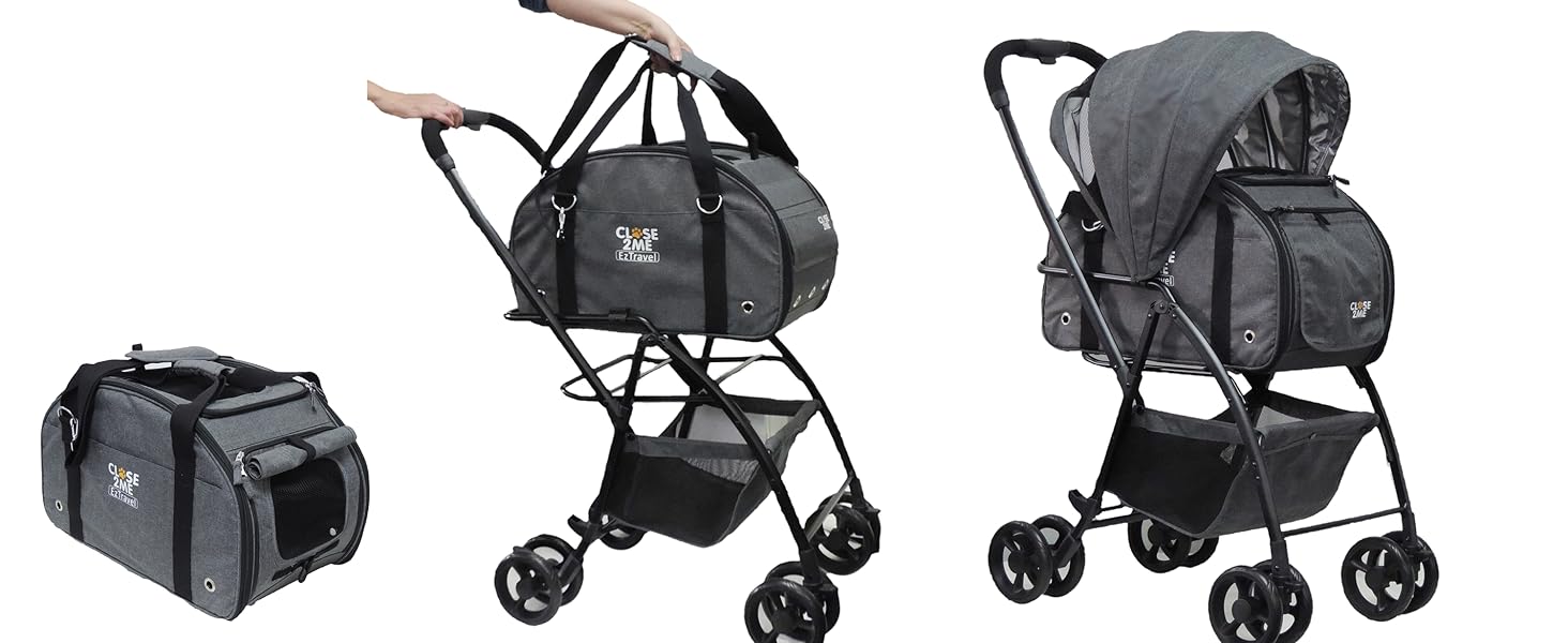 Транспортна система для тварин EzTravel - переноска з шасі